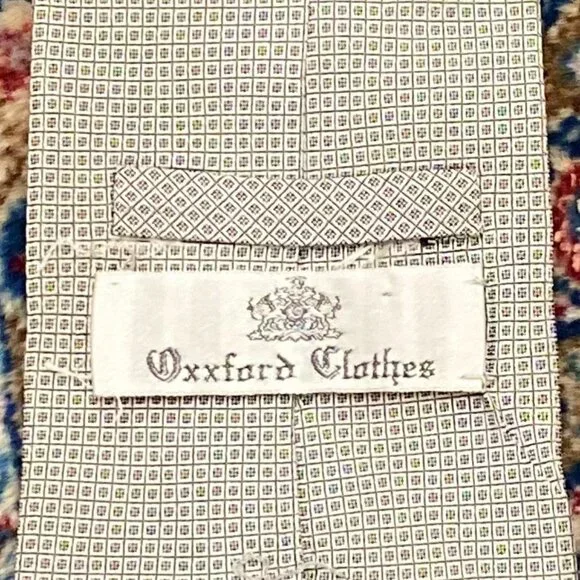 OXXFORD CLOTHES Tie (Silver, Micro Check, Silk) - Picture 2 of 4